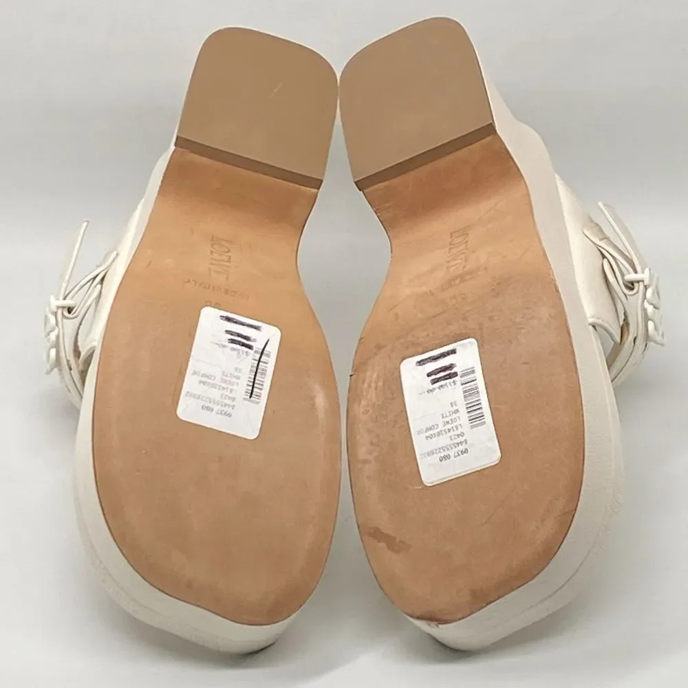Loewe Ease leather platform thong sandals size 38